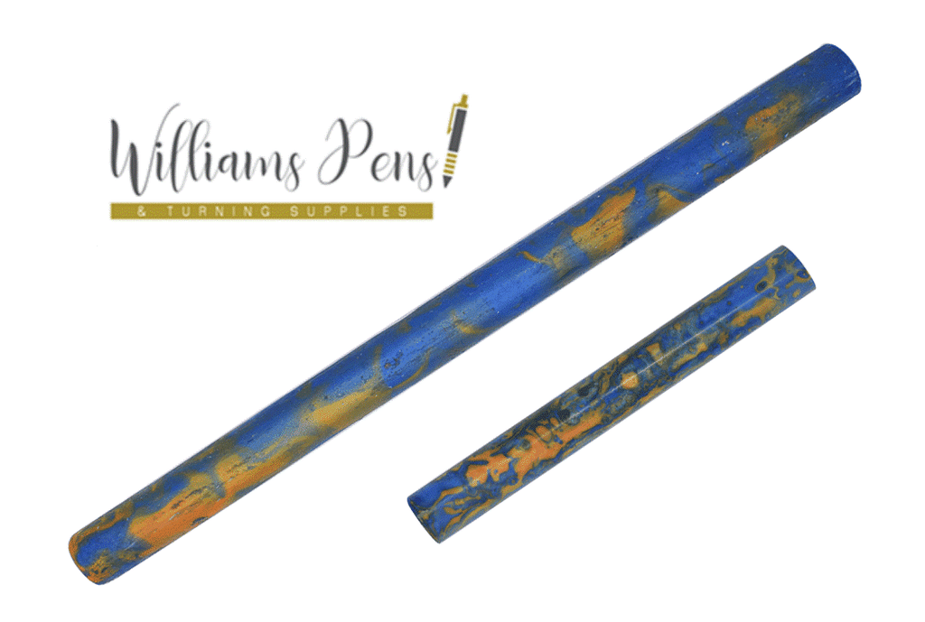 Blue & Gold Resin Pen Rod Blanks Size: 18mm x 300mm