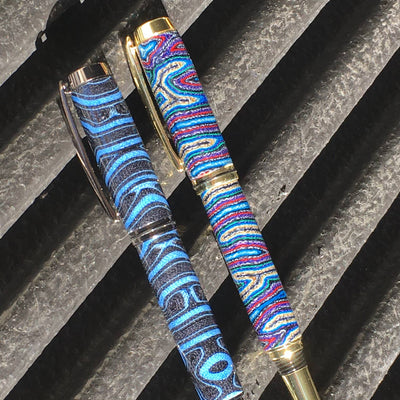 Crazy Layered Micarta Black and Blue Crazy Layered Micarta Black and Blue