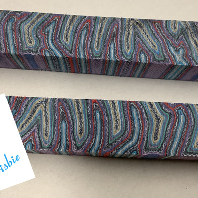 Crazy Layered Micarta 8-Color Denim, Red, Purple, Turquoise, White, Black, Gold and Blue Crazy Layered Micarta 8-Color Denim, Red, Purple, Turquoise, White, Black, Gold and Blue