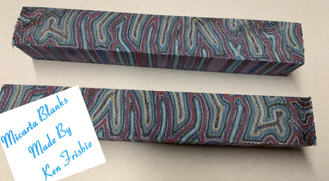 Crazy Layered Micarta 8-Color Denim, Red, Purple, Turquoise, White, Black, Gold and Blue