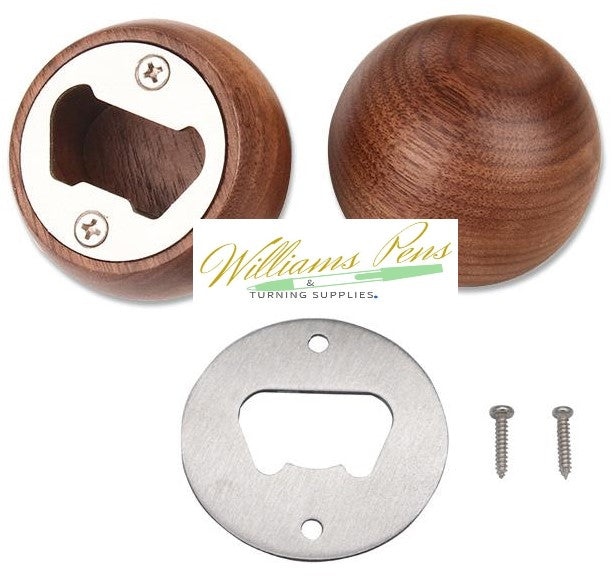 Stainless Steel Bottle Opener Disc Kit - Williams Pens & Turning Supplies.