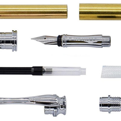 Chrome AstonMatin Fountain Pen Kits - Williams Pens & Turning Supplies. Chrome AstonMatin Fountain Pen Kits - Williams Pens & Turning Supplies.