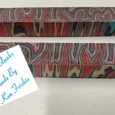 Crazy Colored Micarta 5-Color Red, Green, Black, White, and Gold Crazy Colored Micarta 5-Color Red, Green, Black, White, and Gold