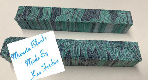 Crazy Layered Micarta Indigo Denim, Green, White and Black