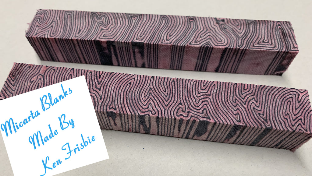 Crazy Layered Micarta Pink and Black Thin Line
