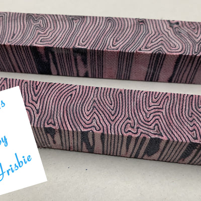 Crazy Layered Micarta Pink and Black Thin Line Crazy Layered Micarta Pink and Black Thin Line