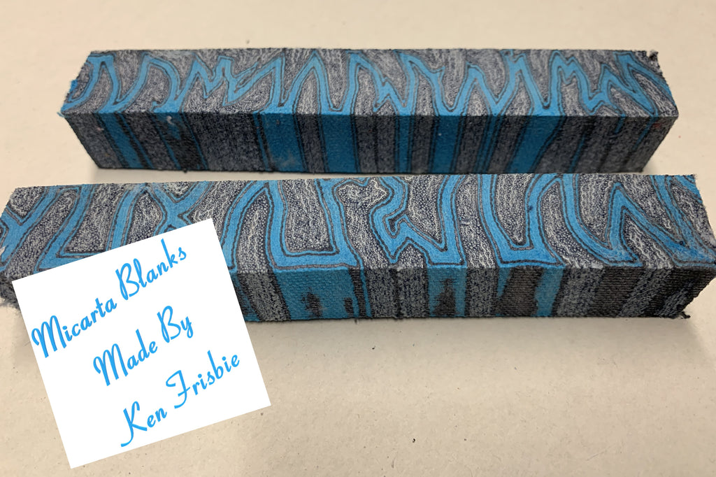Crazy Layered Micarta Indigo Denim, Turqouise and Black