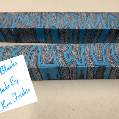 Crazy Layered Micarta Indigo Denim, Turqouise and Black Crazy Layered Micarta Indigo Denim, Turqouise and Black