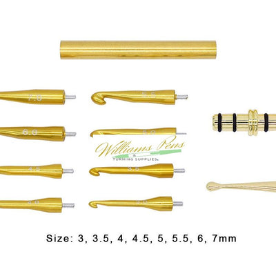 Gold Crochet Hook Kit Sets ( 8 Different Hooks )