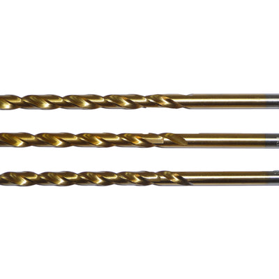 Long Series 155mm Tin Coated Twist Drills Set- 6.8, 6.9 and 7mm by Rotur