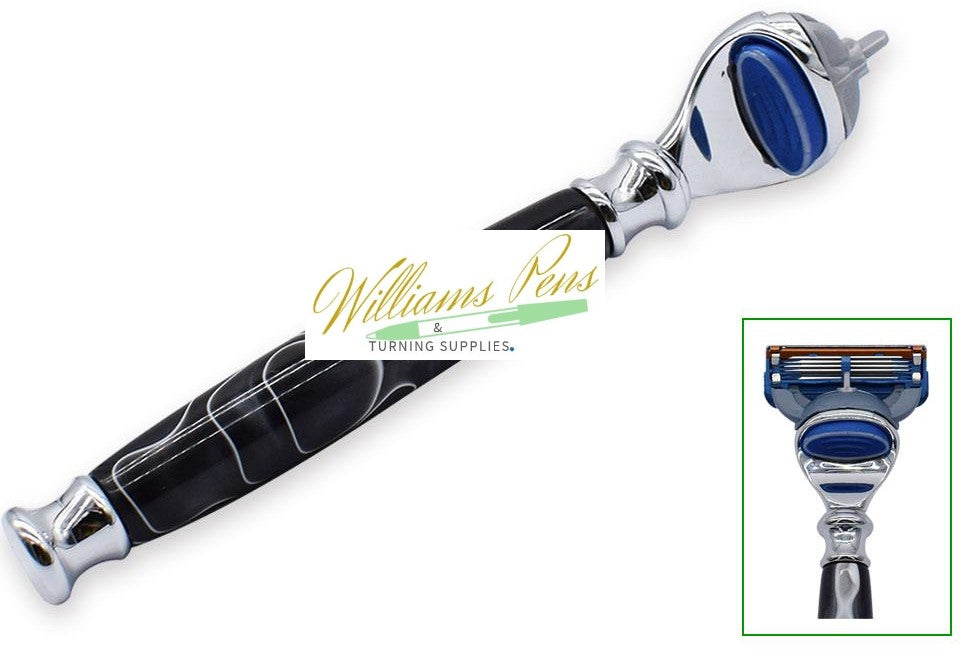 Chrome Fusion Razor Shaver Handle Kits - Williams Pens & Turning Supplies.