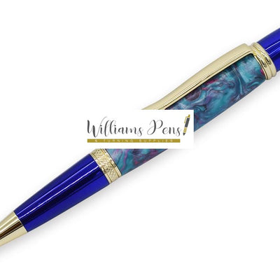 Gold & Blue Sierra Pen Kits Gold & Blue Sierra Pen Kits