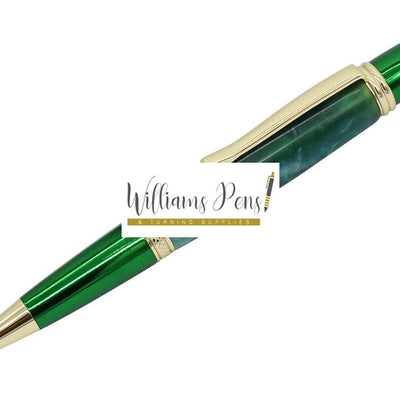 Gold & Green Sierra Pen Kits Gold & Green Sierra Pen Kits