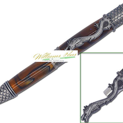 Antique Pewter loong pen kits Dragon - Williams Pens & Turning Supplies. Antique Pewter loong pen kits Dragon - Williams Pens & Turning Supplies.