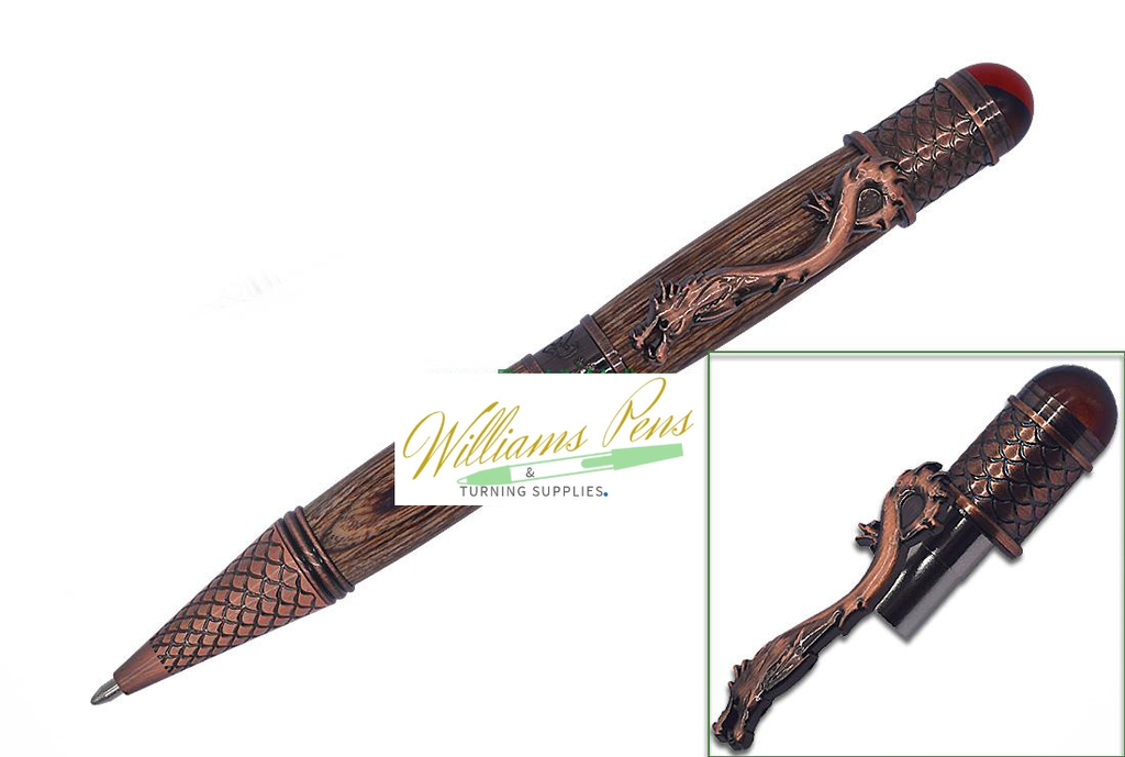 Antique Rose Copper Polish Loong Pen Kit Dragon - Williams Pens & Turning Supplies.