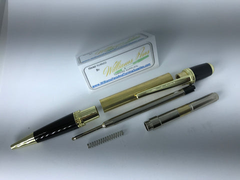 Gold & Black Chrome Sierra Pen Kit - Williams Pens & Turning Supplies.