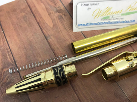 Gold Stick Shift Pen Kit - Williams Pens & Turning Supplies.