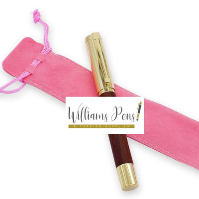 Pink Colour Velvet Draw String Pen Sleeve Pink Colour Velvet Draw String Pen Sleeve