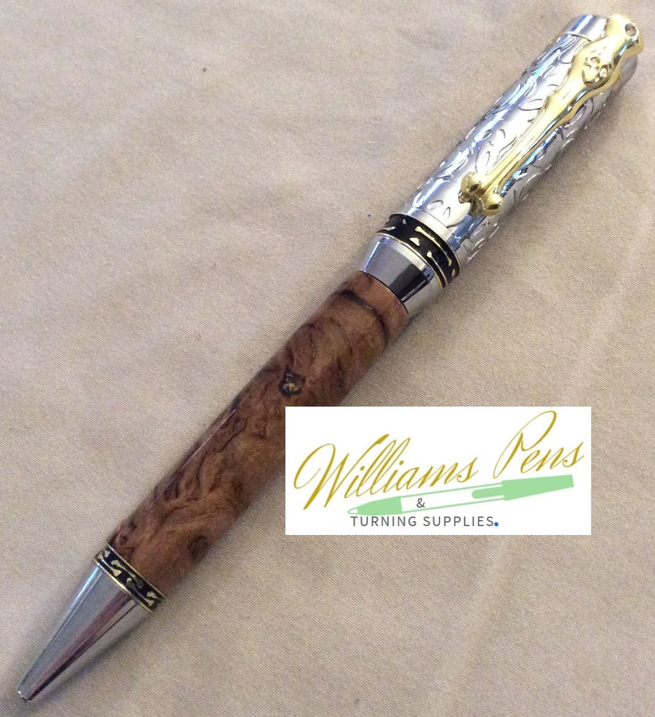 Chrome & Gold Pirate Panic Pen Kits - Williams Pens & Turning Supplies.