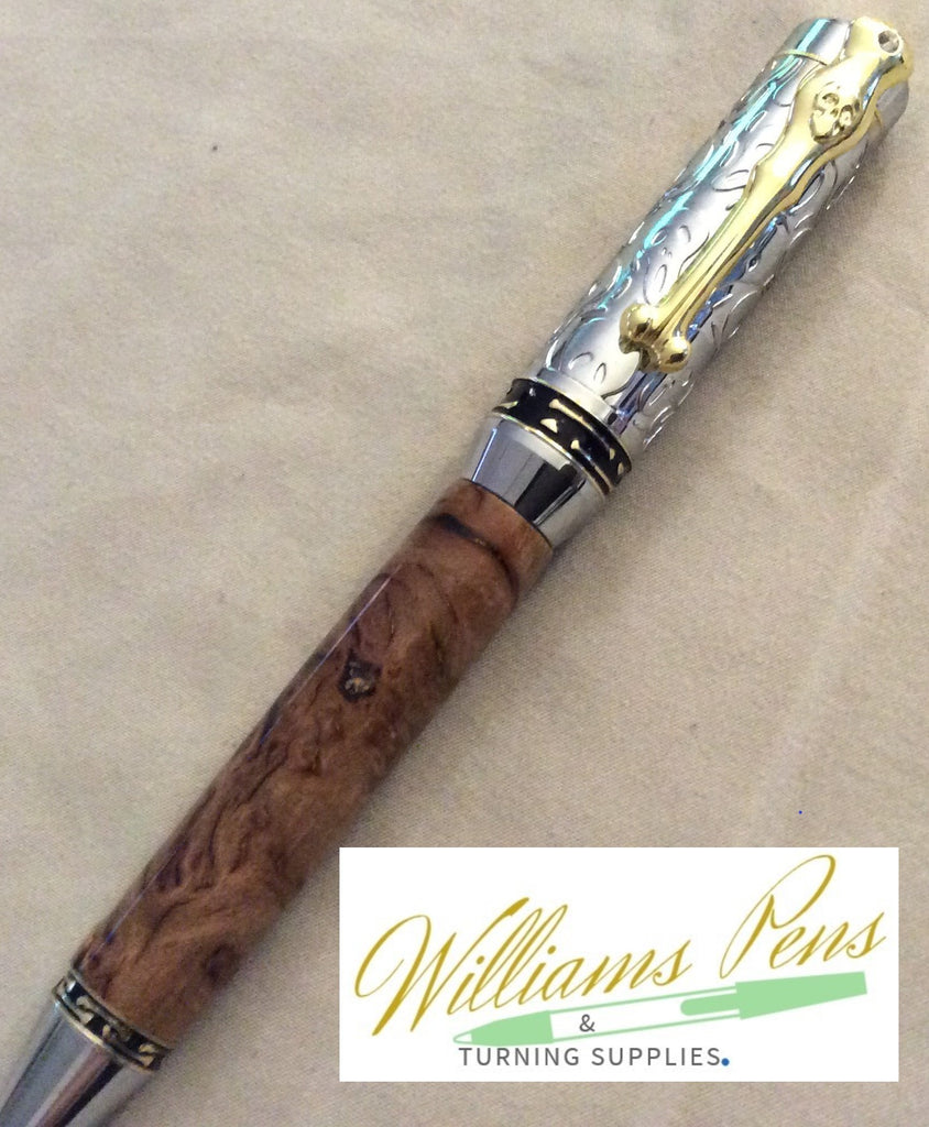 Chrome & Gold Pirate Panic Pen Kits - Williams Pens & Turning Supplies.