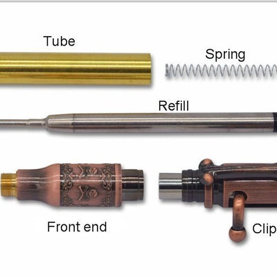 Antique Rose Copper Polish Pirate Bolt Pen Kit - Williams Pens & Turning Supplies. Antique Rose Copper Polish Pirate Bolt Pen Kit - Williams Pens & Turning Supplies.