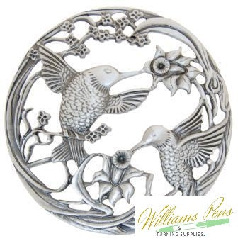 Pot Pourri Lid Pewter Double Humming Birds Pot Pourri Lid Pewter Double Humming Birds