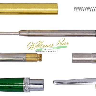 Chrome & Green Sierra Pen Kits Chrome & Green Sierra Pen Kits