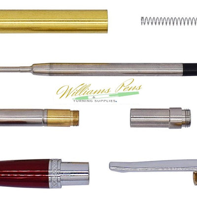 Chrome & Red Sierra Pen Kits Chrome & Red Sierra Pen Kits