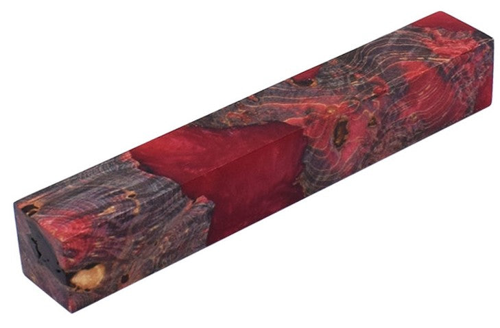 Stabilised Pen Blanks Red & Black Hybrid