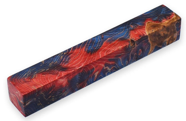 Stabilised Pen Blanks Red & Blue Hybrid