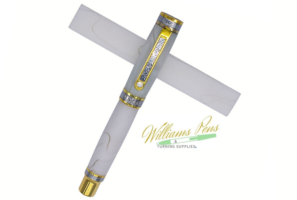 Acrylic White with Transparent Line Pen Blank