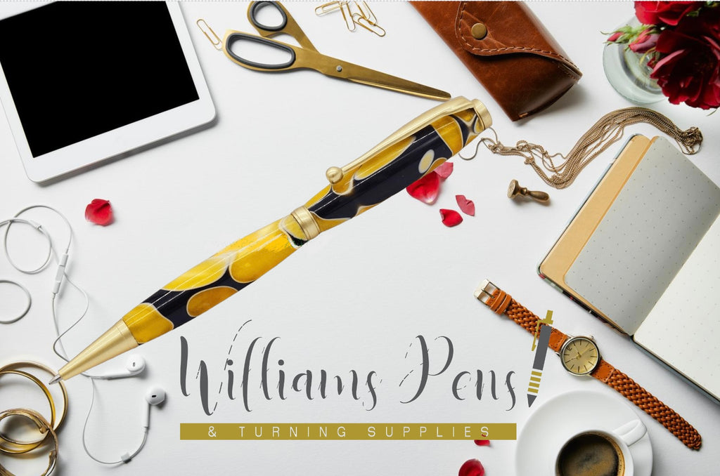 Fancy Pen Kit Satin Gold - Williams Pens & Turning Supplies.