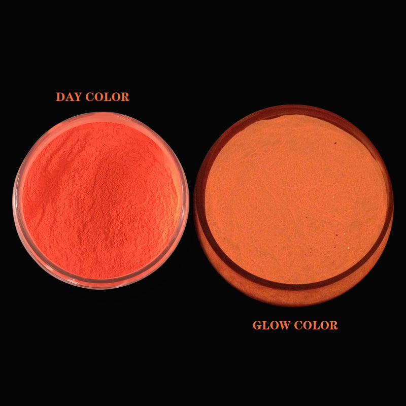 Glow In The Dark Mica Pigment Orange Red 100gm Jar