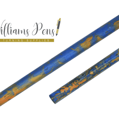 Blue & Gold Resin Pen Rod Blanks Size: 18mm x 300mm