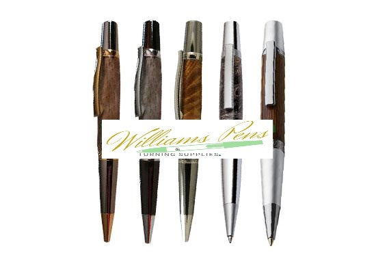 Chrome & Satin Chrome Elegant Beauty Sierra Pen Kit - Williams Pens & Turning Supplies.