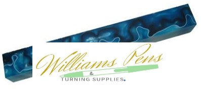 Royal Blue with White and Black line Acrylic Pen Blank - Williams Pens & Turning Supplies.