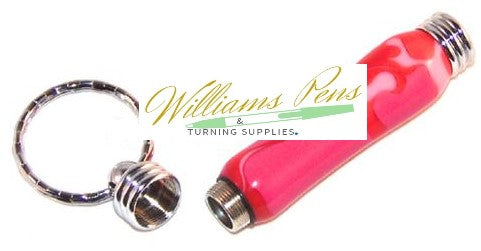 Chrome Secret Compartment Key Ring Toothpick Size Rippled - Williams Pens & Turning Supplies.