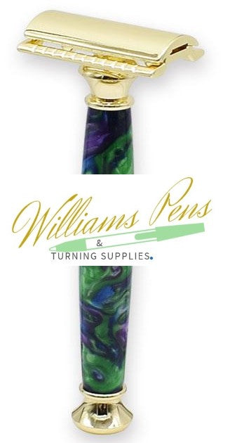 Gold Safety Razor Shaver  Kits - Williams Pens & Turning Supplies.