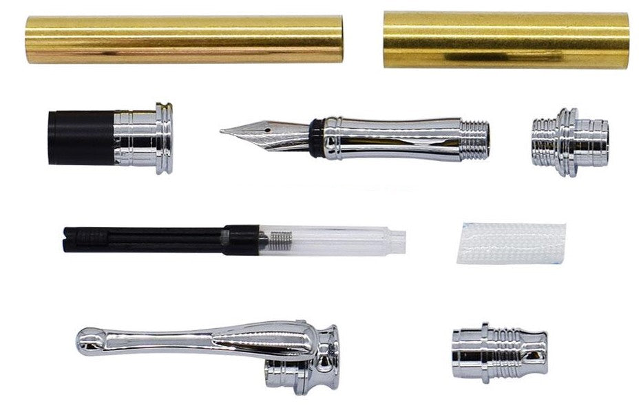 Chrome AstonMatin Fountain Pen Kits - Williams Pens & Turning Supplies.