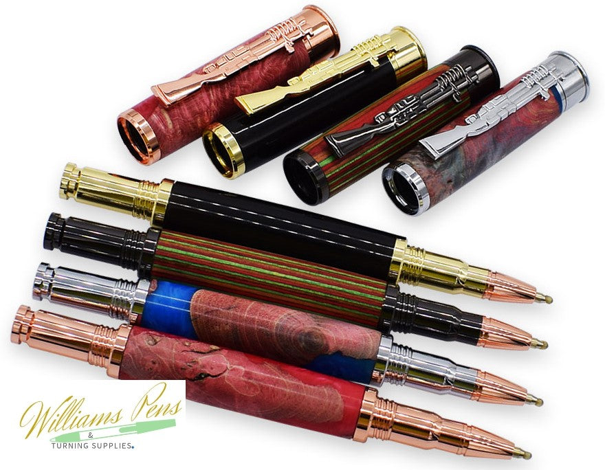 Gun Metal CN Lake Bullet Rollerball Pen Kits - Williams Pens & Turning Supplies.