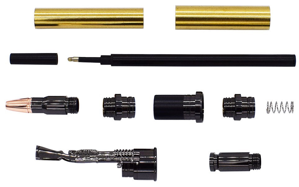 Gun Metal CN Lake Bullet Rollerball Pen Kits - Williams Pens & Turning Supplies.
