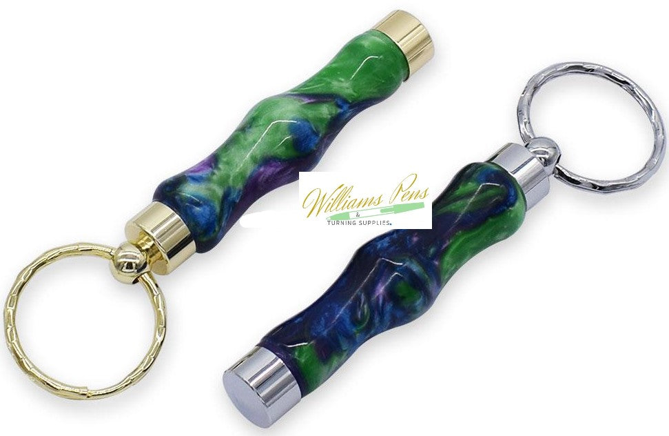 Chrome Secret Compartment Key Ring Toothpick Size Smooth - Williams Pens & Turning Supplies.