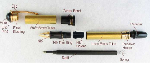 Silver Churchill Rollerball Pen Kit - Williams Pens & Turning Supplies.