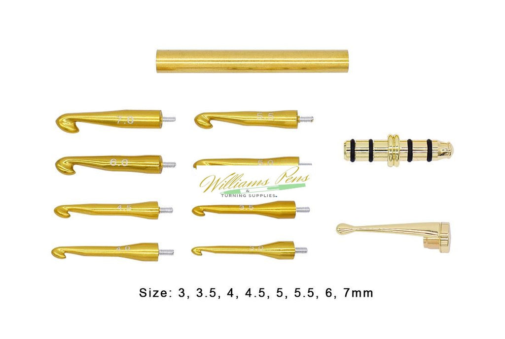 Gold Crochet Hook Kit Sets ( 8 Different Hooks )