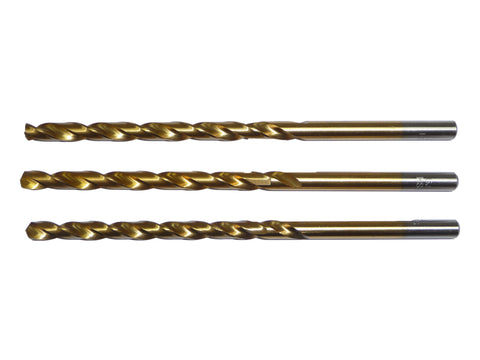 Long Series 155mm Tin Coated Twist Drills Set- 6.8, 6.9 and 7mm by Rotur