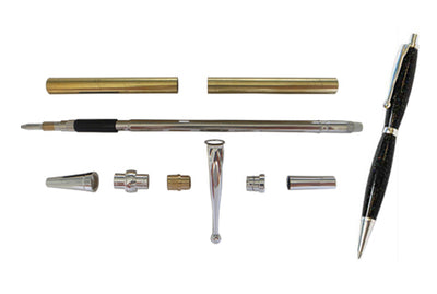 Fancy Pen Kit Satin Silver - Williams Pens & Turning Supplies.