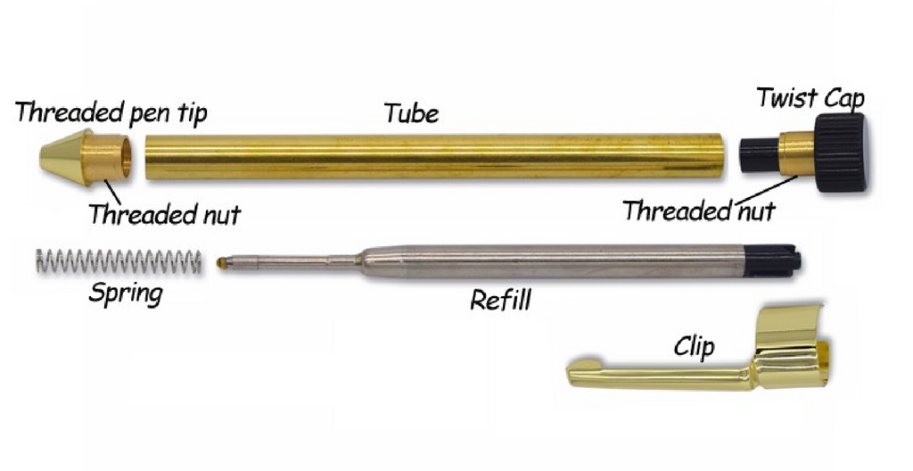 Gold Handy Pen Kit - Williams Pens & Turning Supplies.