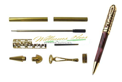 Gold European filigree pen kits - Williams Pens & Turning Supplies.