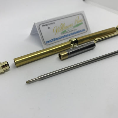 Slimline Pen Kit Gold with Black Stripe - Williams Pens & Turning Supplies.