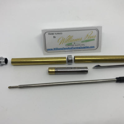 Slimline Pen Kit Chrome with Black Stripe - Williams Pens & Turning Supplies.